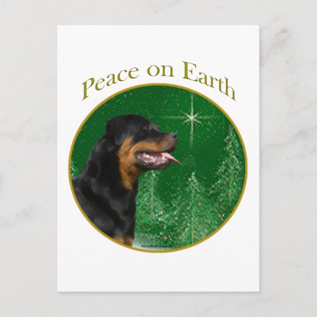 Cartão Postal Rottweiler Peace (Frente)