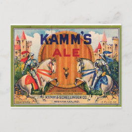 Cartão Postal Rótulo Ale Mishawaka Indiana Castles Knights