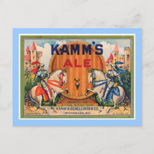 Cartão Postal Rótulo Ale Vintage de Kamm