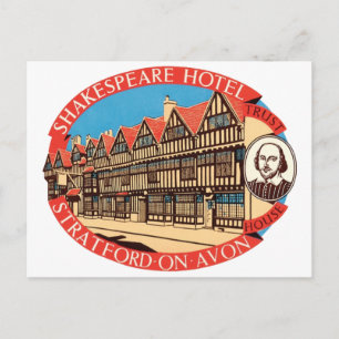 Cartão Postal Rótulo de bagagem do Hotel Shakespeare, Stratford 