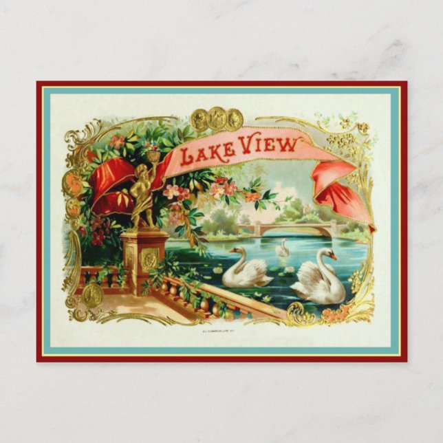 Cartão Postal Rótulo de Caixa de Charuto Vintage (Frente)