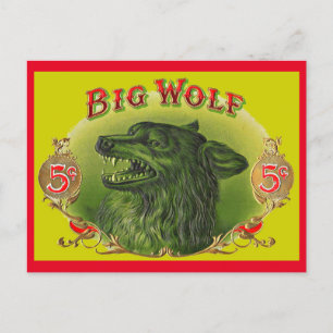 Cartão Postal Rótulo de cigarro Big Wolf