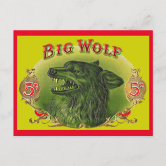 Cartão Postal Rótulo de cigarro Big Wolf