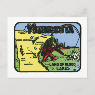 Cartão Postal Rótulo de colheita MN Minnesota