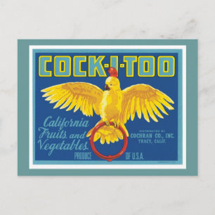 Cartão Postal Rótulo de produto da Comida de Frutas e legumes