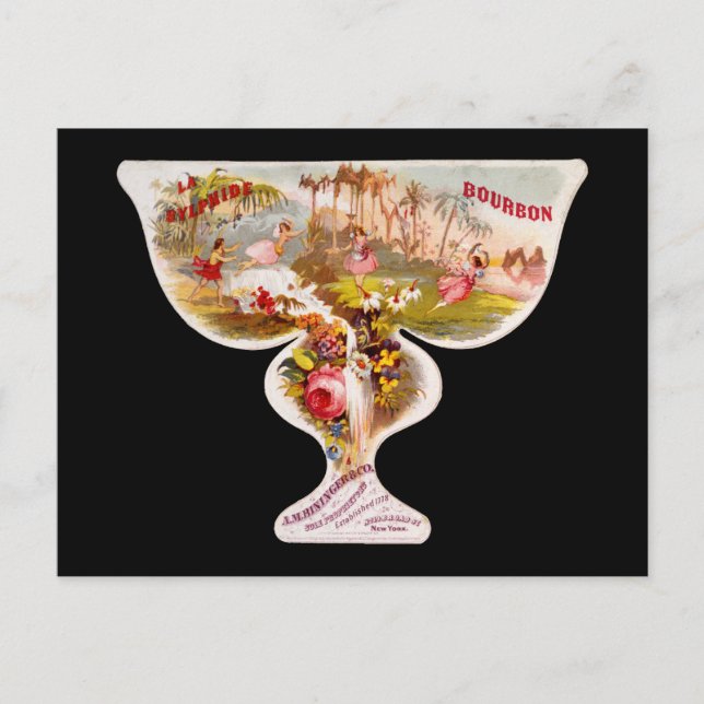 Cartão Postal Rótulo de uísque Sylphide bourbon (Frente)