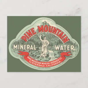 Cartão Postal Rótulo do produto Vintage, Pine Mountain Mineral W