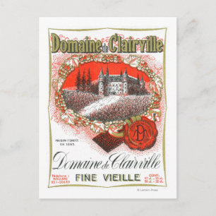 Cartão Postal Rótulo do vinho Domaine De ClairvilleEurope