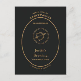 Cartão Postal Rótulo Personalizado de Apotecário do Zodíaco de S