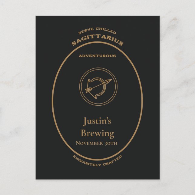 Cartão Postal Rótulo Personalizado de Apothecário do Zodíaco de  (Frente)