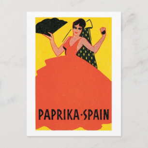 Cartão Postal Rótulo Vintage Pimenta Espanha