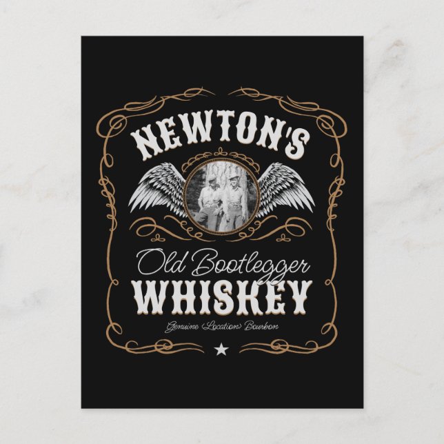 Cartão Postal Rótulo Whiskey Antigo ADICIONAR Nome da Família FO (Frente)