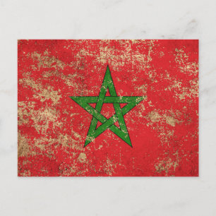 Cartão Postal Rough Agage Bandeira do Marrocos