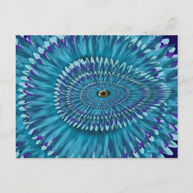 Cartão Postal Round Jurassic EYE SEE YOU doodle  (Frente)