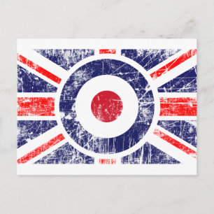 Cartão Postal Roundel Target Mods UK Target Union Jack