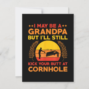 Cartão Postal Roupa engraçada de vovô de Cornhole Sack Toss