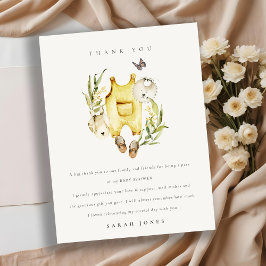 Cartão Postal Roupas amarelas de folhagem fofa Churrasco de bebê