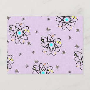 Cartão Postal Roupas e Presentes Lavanda com Estampa Atômica dos