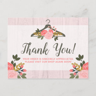 Cartão Postal Roupas Florais Armário Armário Boutique Obrigado