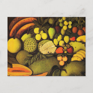 Cartão Postal Rousseau - Vida Estática com Fruta Exótica, bela
