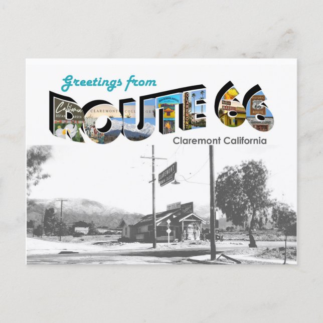 Cartão Postal Route 66 Claremont Postcard (Frente)