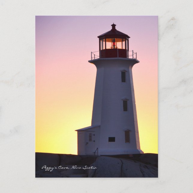 Cartão Postal Route Nova Escotia do Farol da Peggy (Frente)