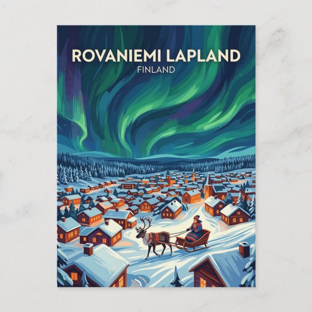 Cartão Postal Rovaniemi Finlândia (Frente)