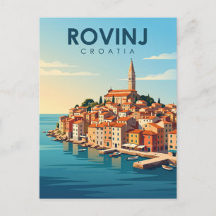 Cartão Postal Rovinj Cidade Velha Croácia