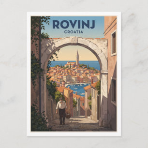 Cartão Postal Rovinj Cidade Velha, Ístria, Croácia Lembrança