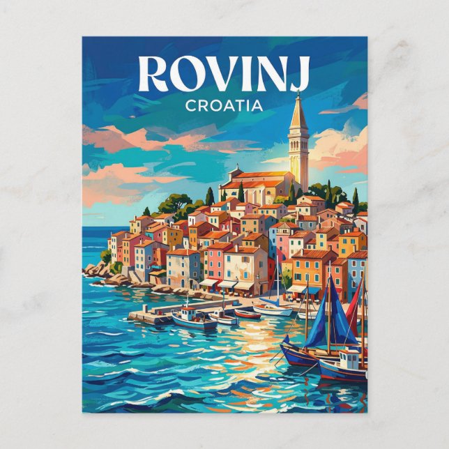 Cartão Postal Rovinj Croácia (Frente)