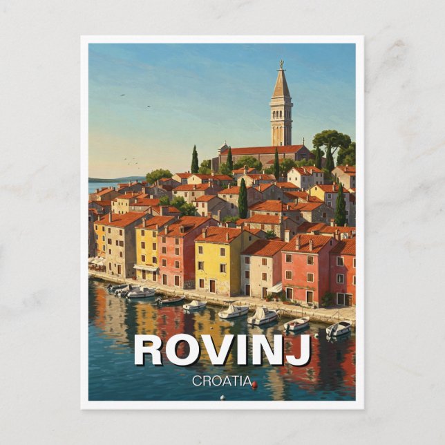 Cartão Postal Rovinj Croácia Viagem (Frente)