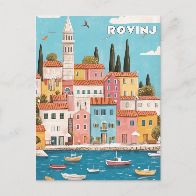 Cartão Postal Rovinj Croácia Viagem (Frente)
