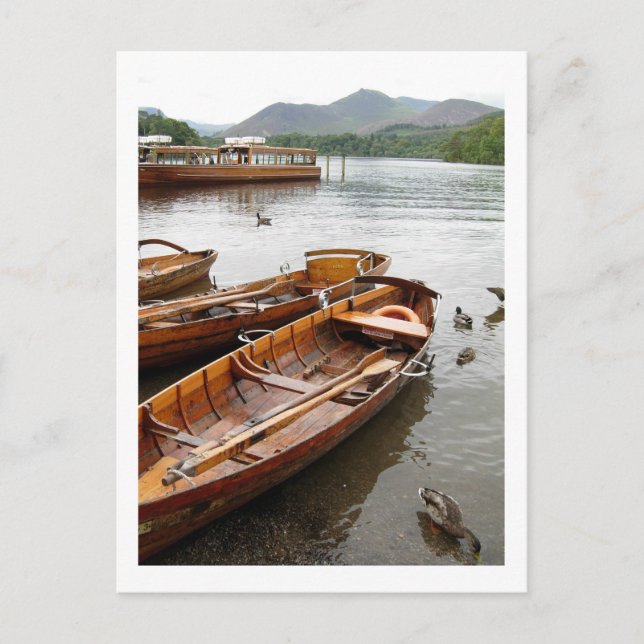 Cartão Postal Row Boats: Derwentwater (Frente)