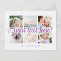 Roxo 6 fotos colagem texto personalizado universal