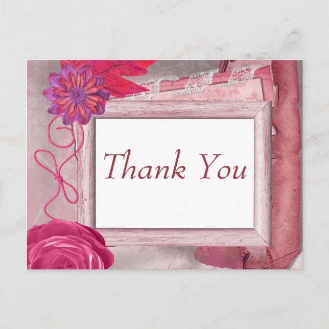 Cartão Postal Roxo Obrigado Russo (Frente)