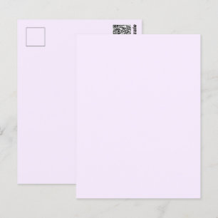 Cartão Postal Roxo Rosa Claro Branco Pastel Cor Sólida