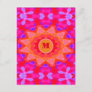 Cartão Postal Roxo, Rosa e Laranja