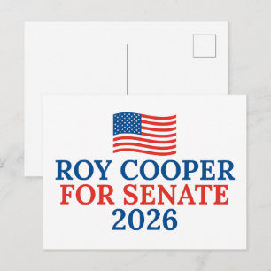 Cartão Postal Roy Cooper para Senado Eleição 2026