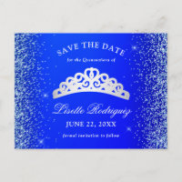Royal Blue e Prata Quinceanera Salve A Data