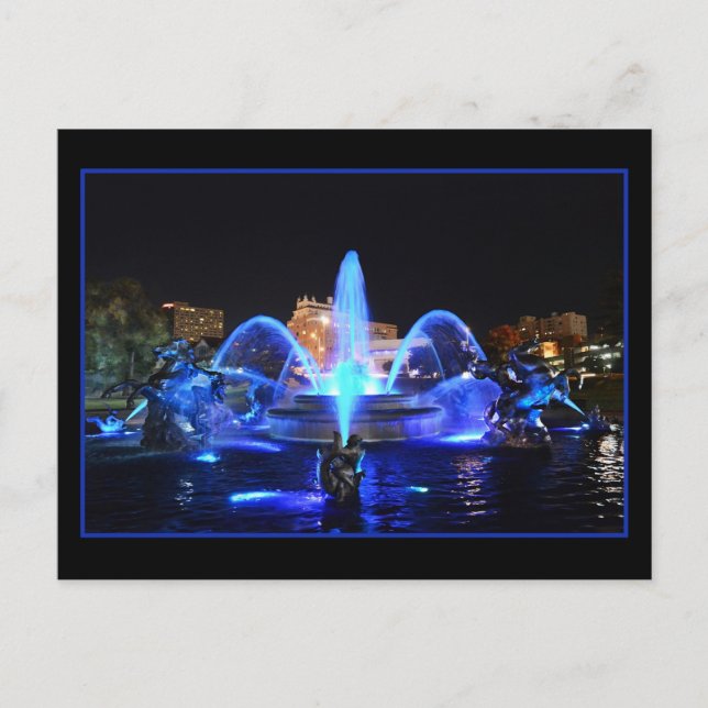 Cartão Postal Royal Blue J.C. Nichols Fountain, Kansas City (Frente)