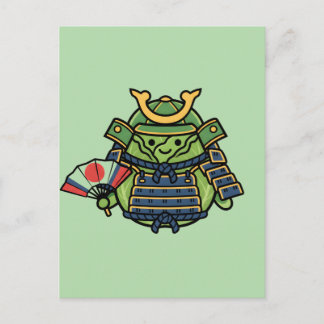 Cartão Postal Royal Cabbage Samurai Warrior with War Fan Illustr
