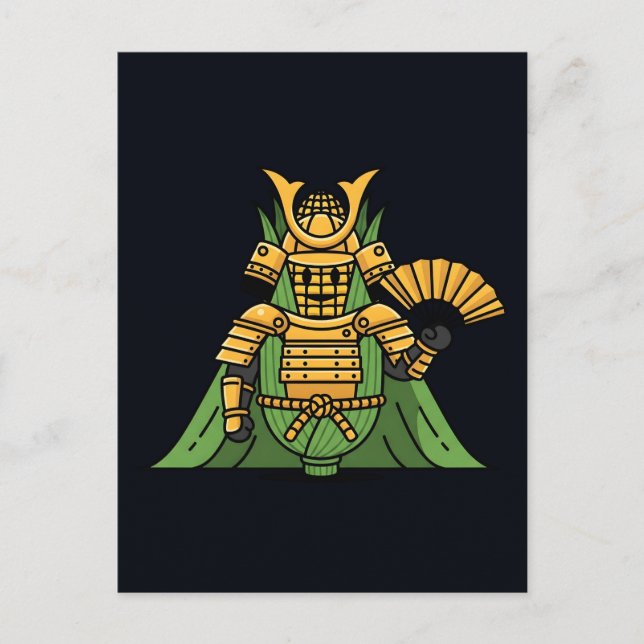 Cartão Postal Royal Golden Corn Samurai Commander Illustration (Frente)