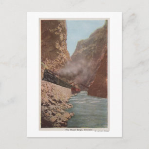 Cartão Postal Royal Gorge, CO - Vista do comboio ao longo do rio