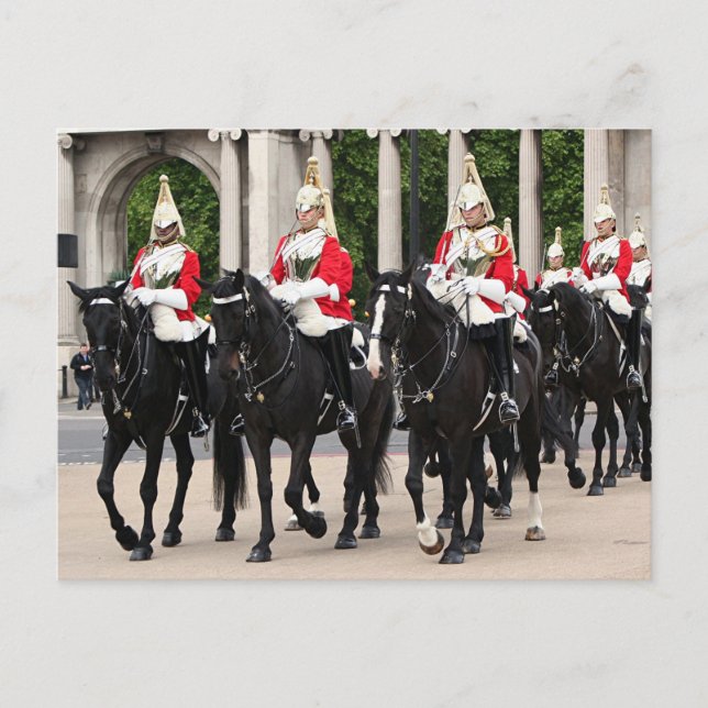 Cartão Postal Royal Household Cavalry, Londres, Inglaterra (Frente)