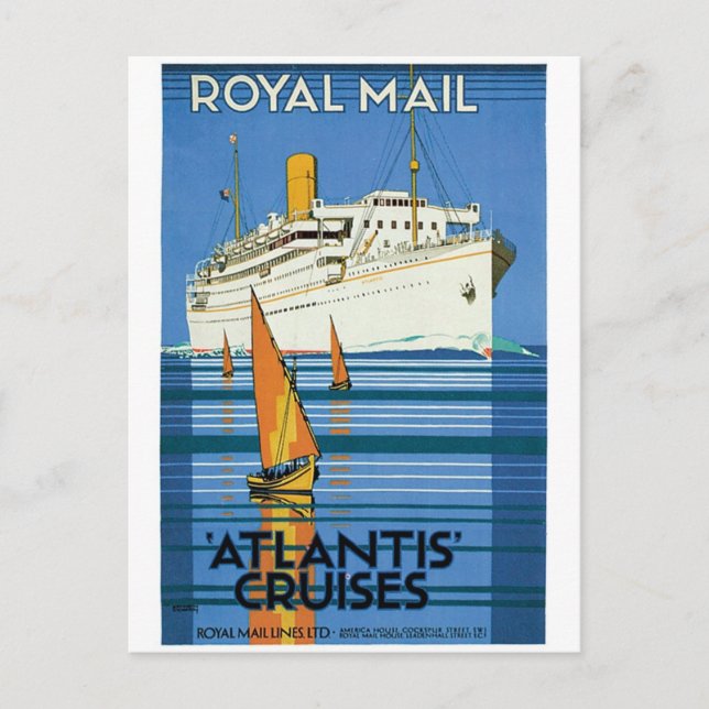 Cartão Postal Royal Mail "Atlantis Cruises" (Frente)
