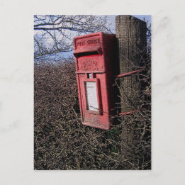 Cartão Postal Royal Mail Postbox Rural English Countryside