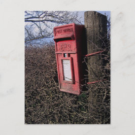 Cartão Postal Royal Mail Postbox Rural English Countryside