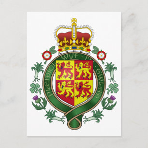 Cartão Postal Royal Wales - Casaco Oficial das Armas - Símbolo 
