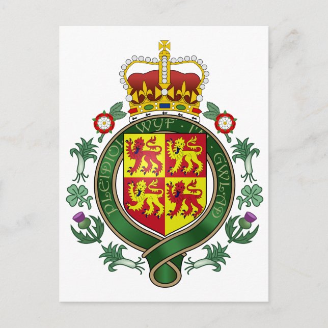 Cartão Postal Royal Wales - Casaco Oficial das Armas - Símbolo H (Frente)