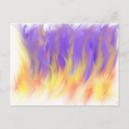 Cartão Postal Royalty Purple Orange Flames Modern Christian Art